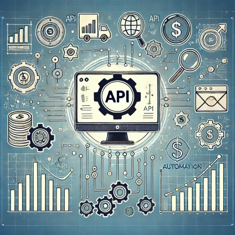 Business growth with API automation illustration